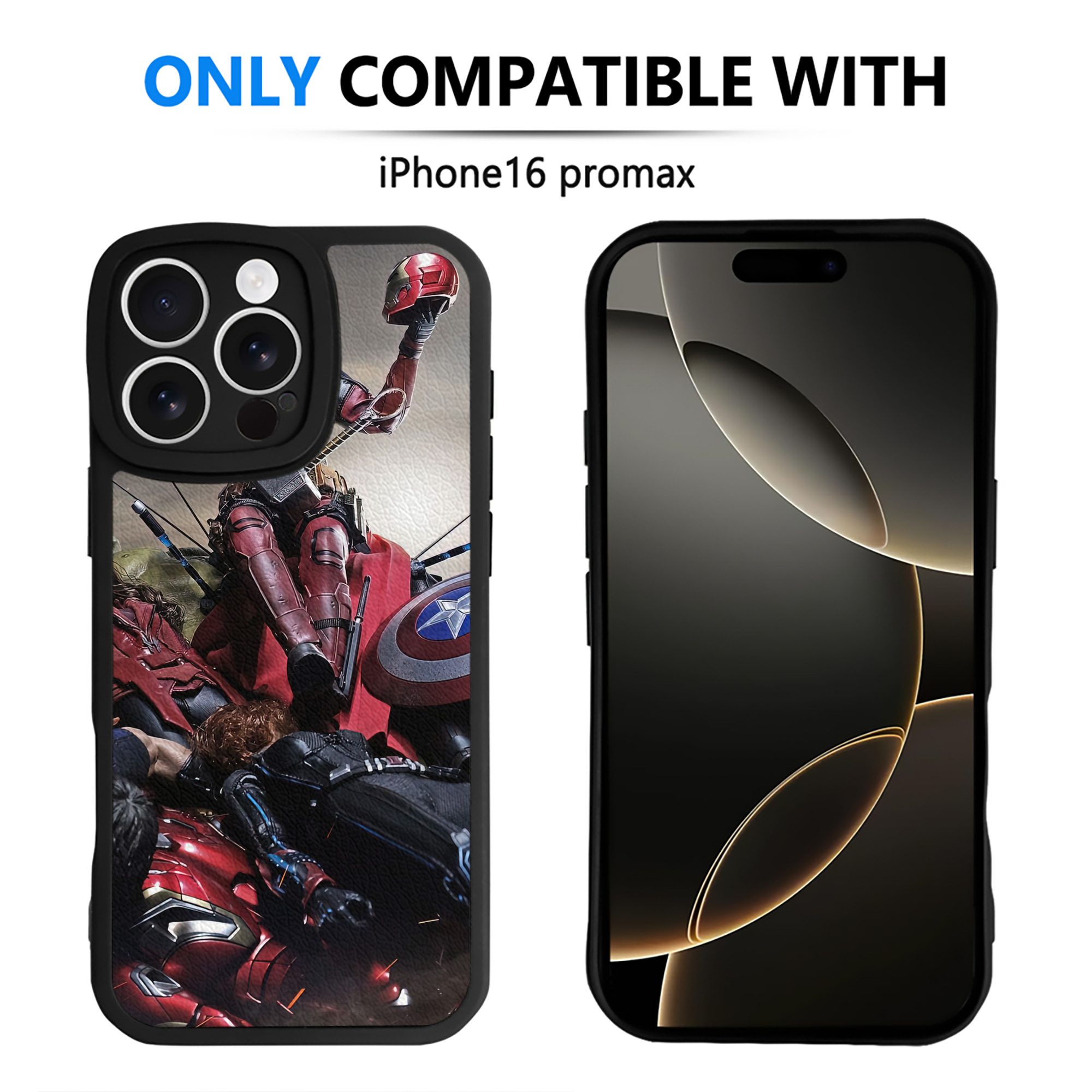 （画像用） Deadpool デッドプール 【iPhone 16シリーズ対応】シリコンスマホケース（レザー調） 材質：シリコン